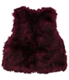 Safari Womens By Imposter Faux Fur Sweater Vest magenta M