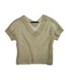 W118 Womens Glittery V-Neck Mesh Knit Sweater