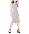 Xoxo Womens Plaid Cutout Off-Shoulder Dress