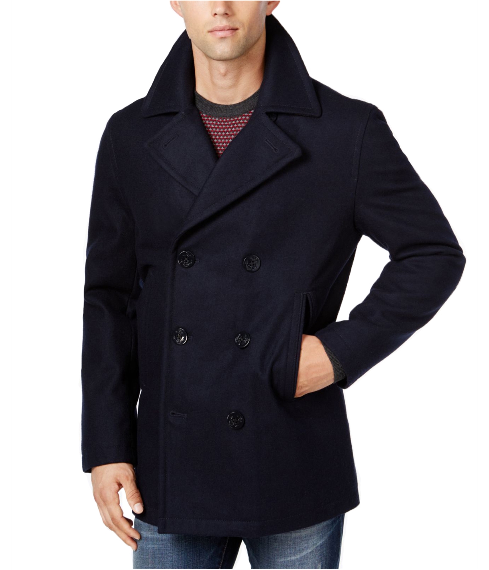 Nautica Mens Big & Tall Wool Pea Coat | TagsWeekly.com