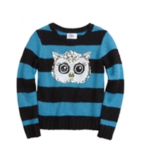 Justice Girls Striped Critter Knit Sweater