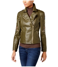 I-N-C Womens Embroidered Motorcycle Jacket