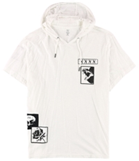 I-N-C Mens Cotton Hooded Graphic T-Shirt