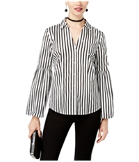 I-N-C Womens Tiered Sleeve Button Up Shirt