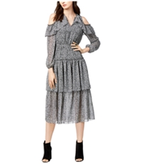 Maison Jules Womens Cold-Shoulder Flounce Dress