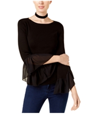 I-N-C Womens Georgette Cuff Pullover Sweater