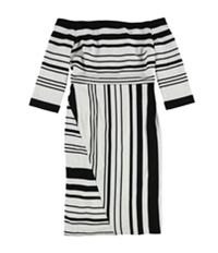 Bar Iii Womens Striped A-Line Bodycon Dress