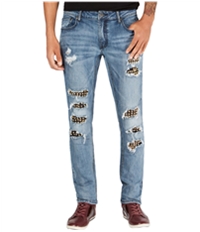 I-N-C Mens Studded Distressed Skinny Fit Jeans