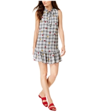 Maison Jules Womens Plaid A-Line Dress, TW2
