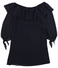 Maison Jules Womens Ruffled Off The Shoulder Shift Dress, TW1