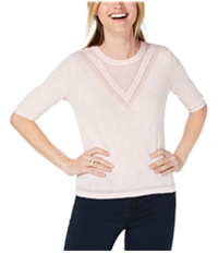 Maison Jules Womens Intarsia Pullover Sweater