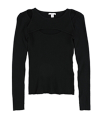 Bar Iii Womens Cutout Ribbed Pullover Sweater