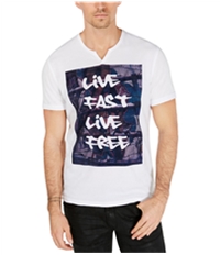 I-N-C Mens Live Fast Live Free Graphic T-Shirt