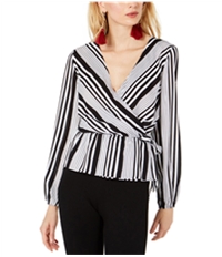 I-N-C Womens Variegated Wrap Blouse
