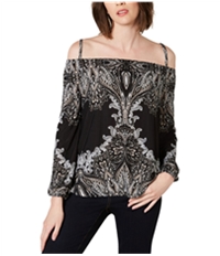 I-N-C Womens Long Sleeve Off The Shoulder Blouse