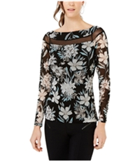 I-N-C Womens Illusion Insert Pullover Blouse