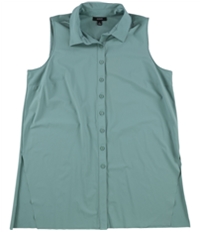 Alfani Womens Button Front Tunic Blouse