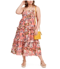 I-N-C Womens Sleeveless Floral Smocked Maxi Dress