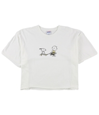 Junk Food Womens Snoopy Skateboard Cropped Graphic T-Shirt
