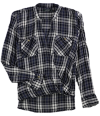 Ralph Lauren Womens Plaid Long Sleeve Wrap Button Up Shirt