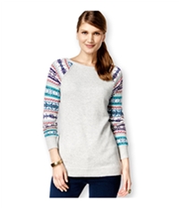 American Living Womens Fair-Isle Sleeves Pullover Sweater, TW1