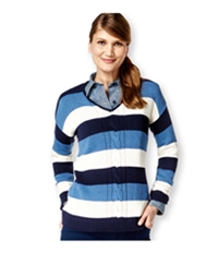 American Living Womens Striped Ls Pullover Sweater, TW1