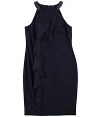 Ralph Lauren Womens Ruffled Embellished Sheath Dress