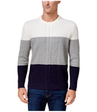 Club Room Mens Colorblocked Cable Pullover Sweater