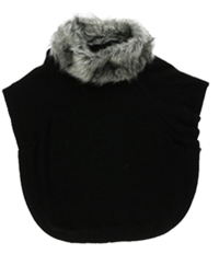 Style & Co. Womens Dolman Faux Fur Poncho Sweater