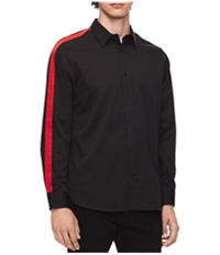Calvin Klein Mens Contrast Stripe Button Up Shirt, TW1
