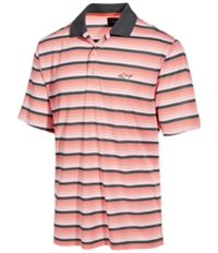Greg Norman Mens Multi Striped Performance Rugby Polo Shirt