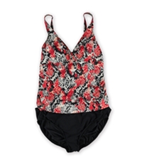 I-N-C Womens Printed Ruched Brief 2 Piece Tankini, TW1