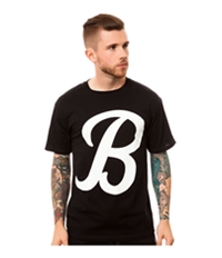 Black Scale Mens The Big B Script Logo Graphic T-Shirt