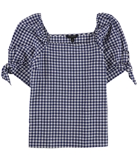 Banana Republic Womens Checkered Tie Sleeve Pullover Blouse, TW2