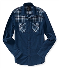 Aeropostale Mens Woven Mix Button Up Shirt
