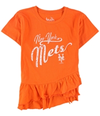 Touch Womens Mets Ruffled Graphic T-Shirt