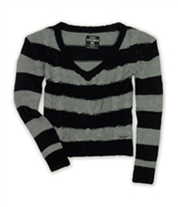 Ecko Unltd. Womens Open Neck Stripe Metallic Cable Cardigan Sweater