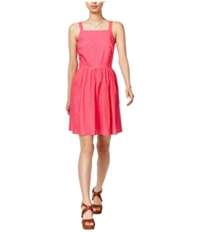 Maison Jules Womens Laser Cut Fit & Flare Dress