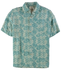 Tasso Elba Mens Tropical Silk Button Up Shirt, TW3