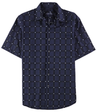Tasso Elba Mens Grid Button Up Shirt