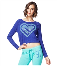 Aeropostale Womens Heart Icon Crop Sweatshirt