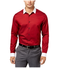 I-N-C Mens Contrast Collar Button Up Shirt