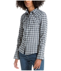 Max Studio London Womens Ruffled Button Up Shirt, TW2