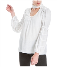Max Studio London Womens Choker Peasant Blouse