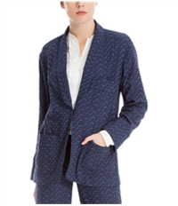 Max Studio London Womens Jacquard One Button Blazer Jacket