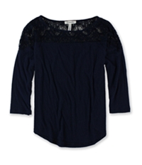 Aeropostale Womens Lace Shoulders Embellished T-Shirt