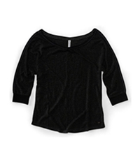 Aeropostale Womens Metallic 3/4 Sleeve Graphic T-Shirt