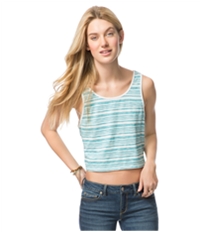Aeropostale Womens Striped Boxy Cropped Tank Top