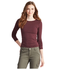 Aeropostale Womens Ribbed Dot Graphic T-Shirt