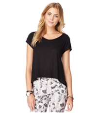 Aeropostale Womens Sheer Tux Hem Basic T-Shirt